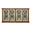 Wheatstone Solid Wood 4 Door Sideboard with Glass Inserts in Natural