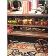 Golden Solid Wood 4 Drawer Cart on Cast Iron Wheels in Brown