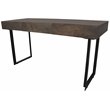 Grady Solid Wood 3 Drawer Desk in Gray Wash with Iron Base