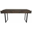 Grady Solid Wood 3 Drawer Desk in Gray Wash with Iron Base
