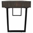 Grady Solid Wood 3 Drawer Desk in Gray Wash with Iron Base