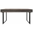 Grady Solid Wood 3 Drawer Desk in Gray Wash with Iron Base