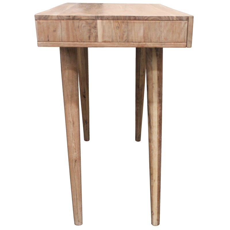 Benedict Acacia Solid Wood 2 Drawer Desk in White Wash Finish