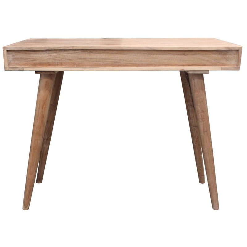 Benedict Acacia Solid Wood 2 Drawer Desk in White Wash Finish