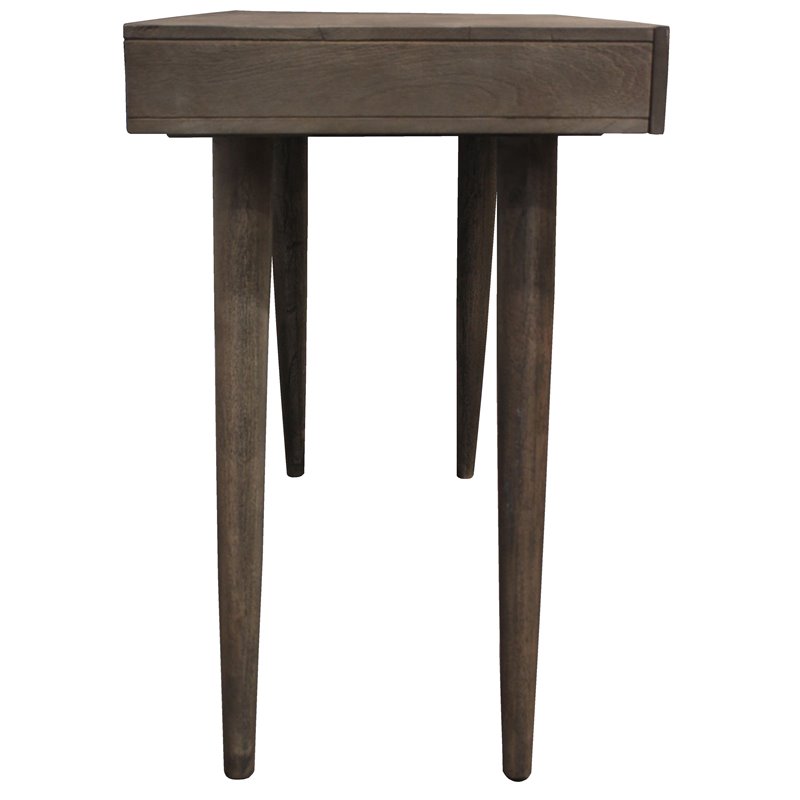 Benedict Acacia Solid Wood 2-Drawer Desk in Gray Wash Finish