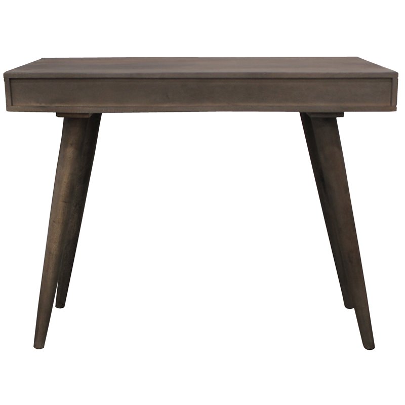 Benedict Acacia Solid Wood 2-Drawer Desk in Gray Wash Finish