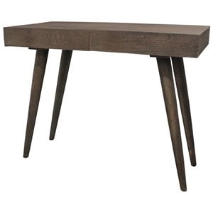 Benedict Acacia Solid Wood 2-Drawer Desk in Gray Wash Finish