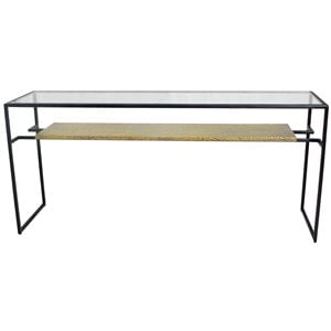 Orlando Cooper Cast Iron Console Table with Brass Cladded Shelf