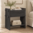 Jamboree Solid Wood Hand-Carved 1 Drawer Nightstand in Gray