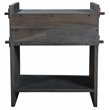 Jamboree Solid Wood Hand-Carved 1 Drawer Nightstand in Gray