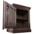 Babylon Solid Wood 1-Door Nightstand in Brown with Iron Accents