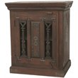 Babylon Solid Wood 1-Door Nightstand in Brown with Iron Accents