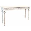 Tigard Console Table in Traditional White Finish on Hand-Carved Solid Wood