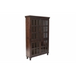 Aspen Solid Wood Cabinet with Glass Doors in Light Brown