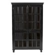 Aspen Solid Wood Cabinet with Glass Doors in Light Brown