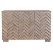Zane Solid Wood 3 Door Sideboard in White Wash