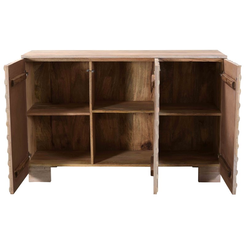 Zane Solid Wood 3 Door Sideboard in White Wash