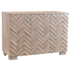 Zane Solid Wood 3 Door Sideboard in White Wash