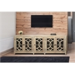 Bayside Canal Solid Wood Sideboard with 5 Glass Doors in White Wash