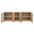Bayside Canal Solid Wood Sideboard with 5 Glass Doors in White Wash