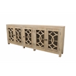 Bayside Canal Solid Wood Sideboard with 5 Glass Doors in White Wash