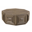 Gamble Solid Wood Octagonal Cocktail Table with Terraced Details in Brown