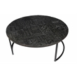Orlando Ingram Cast Iron Nesting Cocktail Tables with Acid-Etched Top in Black