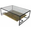 Orlando Cooper Cocktail Table on Cast Iron Frame with Glass Top in Black