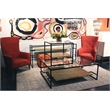 Orlando Cooper Cocktail Table on Cast Iron Frame with Glass Top in Black