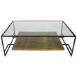 Orlando Cooper Cocktail Table on Cast Iron Frame with Glass Top in Black