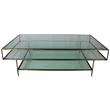 Orlando Melvin Cocktail Table with Glass Top and Forged Iron Legs in Brass