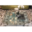 Orlando Melvin Cocktail Table with Glass Top and Forged Iron Legs in Brass