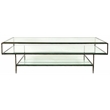 Orlando Melvin Cocktail Table with Glass Top and Forged Iron Legs in Brass
