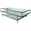Orlando Melvin Cocktail Table with Glass Top and Forged Iron Legs in Brass