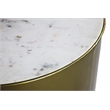 Orlando Kendall End Table with Marble Top and Brass-Finished Metal Base