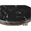 Orlando Agua Side Table on Cast Iron Frame  in Gold Finish with Marble Top