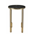 Orlando Agua Side Table on Cast Iron Frame  in Gold Finish with Marble Top
