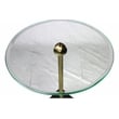 Orlando Agua Cast Iron Side Table with Stone Base and Glass Top in Black