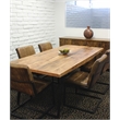 Anaheim Dining Table in Modern Natural Finish on Solid Wood with Iron Base