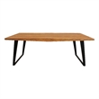 Anaheim Dining Table in Modern Natural Finish on Solid Wood with Iron Base