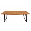 Anaheim Dining Table in Modern Natural Finish on Solid Wood with Iron Base