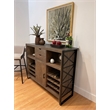 Gail Wine and Bar Console in Farmhouse Nutmeg Finish Solid Wood