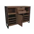 Gail Wine and Bar Console in Farmhouse Nutmeg Finish Solid Wood