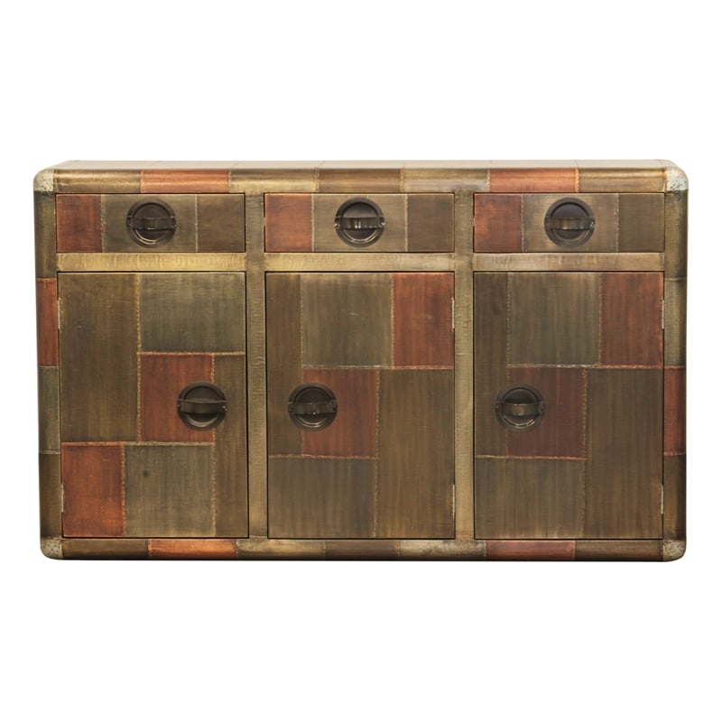 Mar Vista 3-Drawer 3-Door Sideboard with Copper Metal Cladding