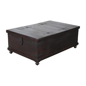 Bliss Pac  54&quot Wide Solid Wood Cocktail Table with Lift Top in Brown