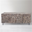 Norwalk Solid Wood 4 Door Buffet with Mosaic Detail in Brown