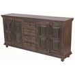 Arvada Traditional Solid Wood 4-Door 4-Drawer Buffet in Brown