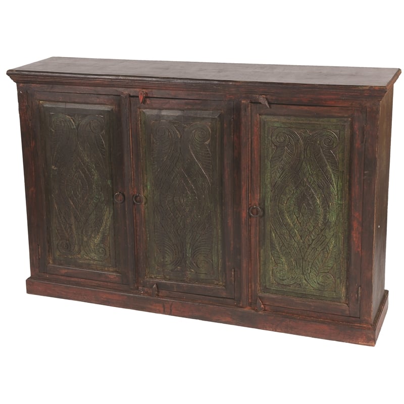 Arvada Solid Wood 3 Door Buffet in Brown
