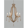 Carol Cast Iron and Solid Wood Pendant in Natural Finish