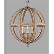Florence Pendant Fixture in Solid Wood and Cast Iron in Antique White